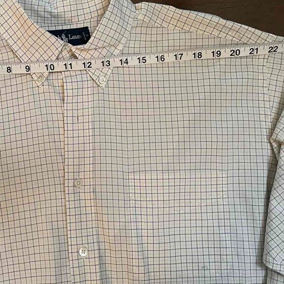 Ralph Lauren Shirt Mans Long Sleeve Casual Button Down  Yellow/brown Size XL - Picture 5 of 8